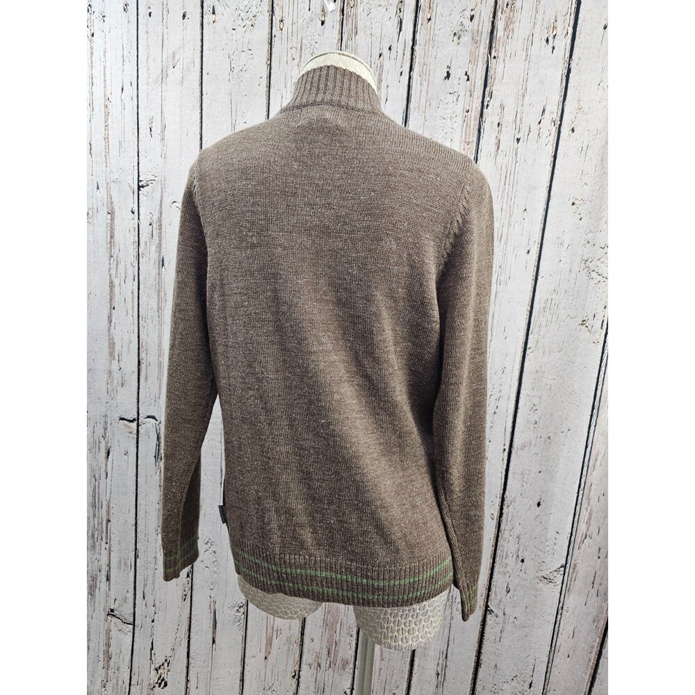 WOOLRICH Java Green Zip Front Wool Blend Cardigan‎ Sweater Women's Medium EUC - Picture 3 of 7
